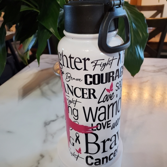 Cancer Warrior Motivational 32oz Hydro Handle Bottle Tumbler 💜sale - Picture 9 of 12